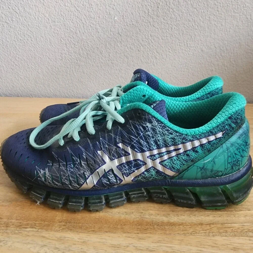 Asics Gel Quantum 360 Shoes Womens Size 7.5 Navy Teal Running Sneakers T5J6N